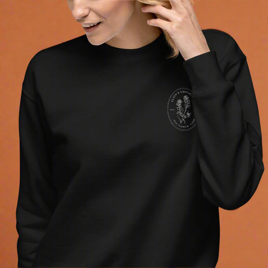 Elain's Flower Emporium Embroidered Crew Neck